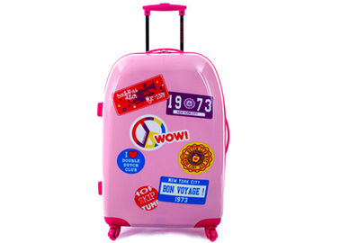 Ultra light weight cute childrens luggage trolleys , pink carry on luggage