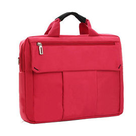 Polyester Durable Oxford Briefcase Womens Laptop Tote Bags , Red / Grey