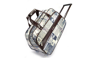 PVC fabric Large trolley travel bag newspaper patterned for business travel