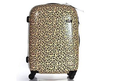 Business airport ABS , PC leopard print suitcases light carry on luggage with wheels