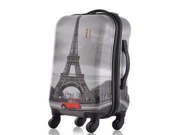 OEM ODM PC trolley case 18 22 inch two piece luggage set with X straps and buckles inside