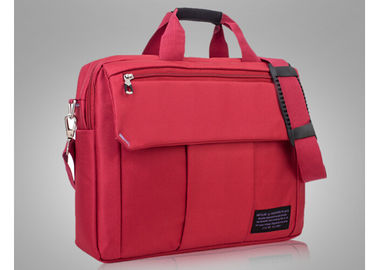 Foam padding red laptop bags for women with embroidery logo and reinforced handle