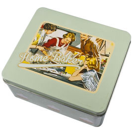 Eco-friendly Painted Metal Tin Box CMYK For Tea / Food Storage