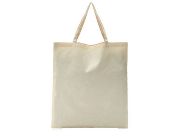 Cotton portable shopping bag with reinforced handle strips , foldable reusable shopping bags