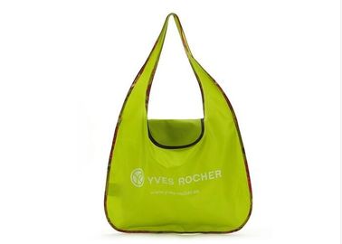 Environmentally friendly outdoor Polyester portable shopping bag green color with handles