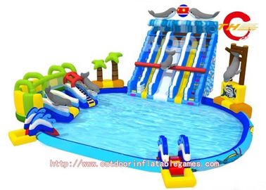Ice World Commercial Water Slides for pools , Outdoor Children's Playground