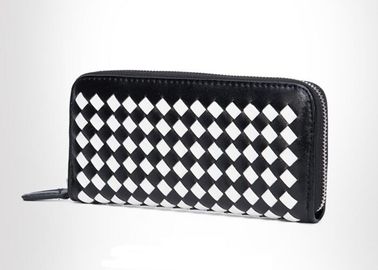 Hand woven PU leather girls wallets and purses with smooth steel teeth zipper