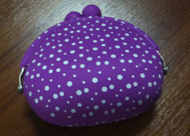 Fashion polka dots silicone coin wallet pochi purse with different colors OEM