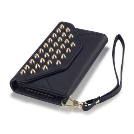 Terrapin Black Trendy Studded Wallet Sony Ericsson Phone Case With Credit Card Slot