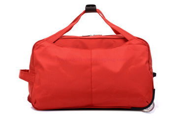 22 inch wheeled red duffel cloth travel Trolley bag with telescoping handle