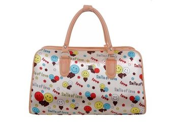 Large oxford fabric cloth travel bags for student , funny smile face pattern