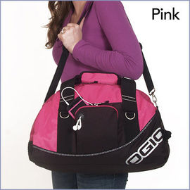 Polyester 600D Large Womens Travel Personalised Sports Bags in Pink And Green