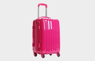 Fashionable Pink Mirror Surface Womens Trolley Luggage Bags with Aluminum Alloy Rod