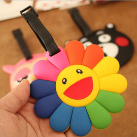 3d Custom PVC Travel Luggage Tags For Bussiness Gift  / Flower Shape Airplane Luggage Tag