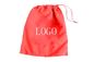 Personalised Red Foldable Nylon Drawstring Bags / Portable Nylon Drawstring Pouch