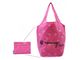 Fashion Pink Polyester Shopping Bag Foldable with Embroidery Logo