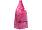 Fashion Pink Polyester Shopping Bag Foldable with Embroidery Logo