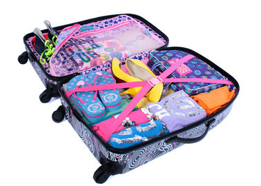 ABS PC trolley case / printed hard case luggage with 210T full lining and mesh pocket inside