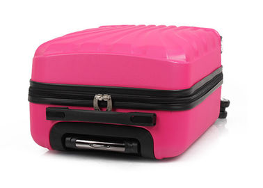 20 24 28 inch ABS luggage set with expanable zipper and universal wheels Pink hardcase luggage