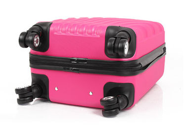 20 24 28 inch ABS luggage set with expanable zipper and universal wheels Pink hardcase luggage