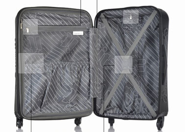 Durable ABS luggage set with 150D full lining , skeleton printed abs trolley bag