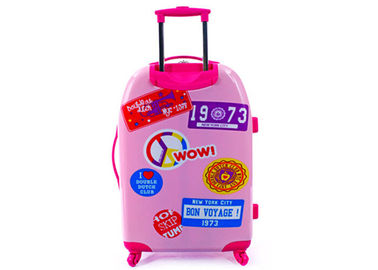 Ultra light weight cute childrens luggage trolleys , pink carry on luggage