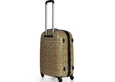 Business airport ABS , PC leopard print suitcases light carry on luggage with wheels