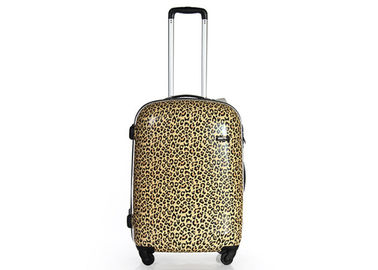 Business airport ABS , PC leopard print suitcases light carry on luggage with wheels