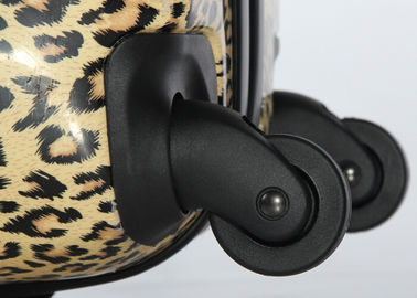 Business airport ABS , PC leopard print suitcases light carry on luggage with wheels