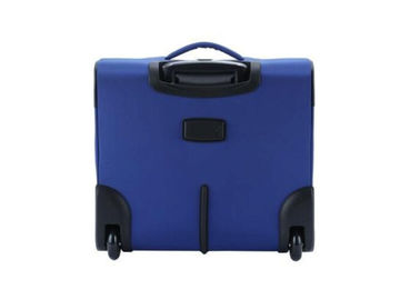 Polyester 16 inch lightweight travel luggage laptop trolley case blue color for girl