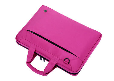 Cute Ultralight nylon padded pink laptop bags 15 inch with bottom compartment