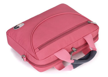 Water resistant nylon fabric ladies laptop messenger bag with front zipped pocket