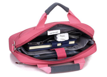 Water resistant nylon fabric ladies laptop messenger bag with front zipped pocket
