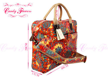 Ladies Peacock feather Floral Canvas Bag Laptop Computer Briefcase