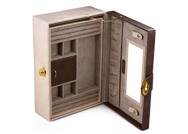 Customized Eco-friendly  jewellery storage box carrying case with 2 inter layer