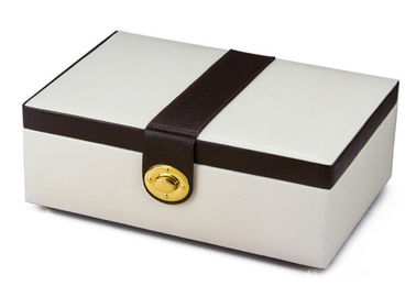 Double moistureproof wooden division plate jewellery storage box with flocked cloth