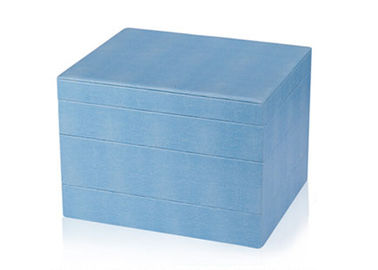Composite leather wooden frame large jewellery storage box for rings earrings necklace
