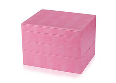 Composite leather wooden frame large jewellery storage box for rings earrings necklace