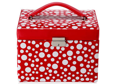 Handmade cosmetic jewellery storage box with 3 internal layer and 3pcs drawer dot jewelry box