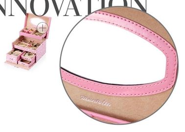 Waterproof patent leather display jewellery box with compartments , jewelry box for earrings