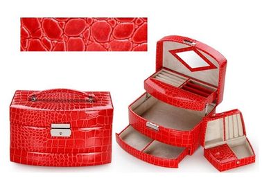 Promotion Diamond shaped mirror jewellery storage box with lock for gift