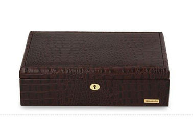 Portable Leather lockable Jewellery Storage Box case Black Color watch and ring box