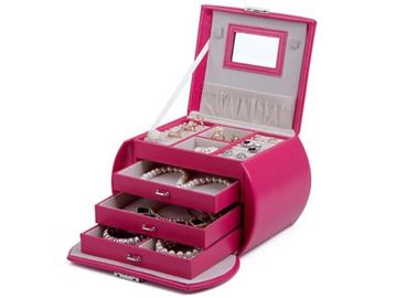 Wear resistant flocked cloth lining colorful girls jewellery box , storage boxes for jewellery