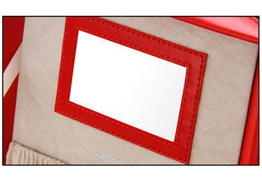 Customized Small Red PU leather jewellery storage box with mirror , necklace storage box