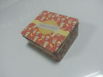 Eco-friendly Painted Metal Tin Box CMYK For Tea / Food Storage