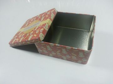 Eco-friendly Painted Metal Tin Box CMYK For Tea / Food Storage