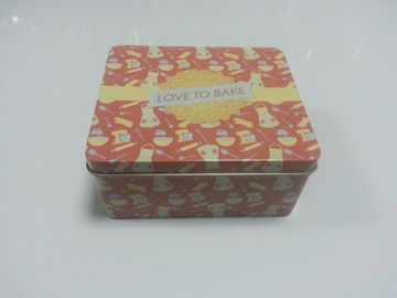 Eco-friendly Painted Metal Tin Box CMYK For Tea / Food Storage