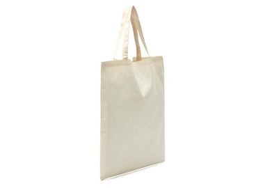 Cotton portable shopping bag with reinforced handle strips , foldable reusable shopping bags