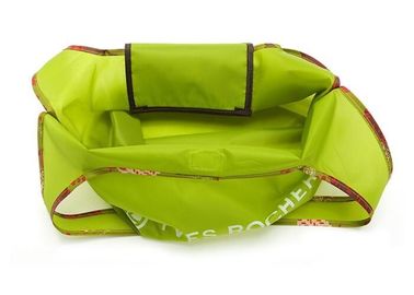 Environmentally friendly outdoor Polyester portable shopping bag green color with handles