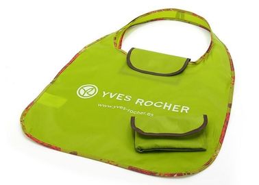 Environmentally friendly outdoor Polyester portable shopping bag green color with handles